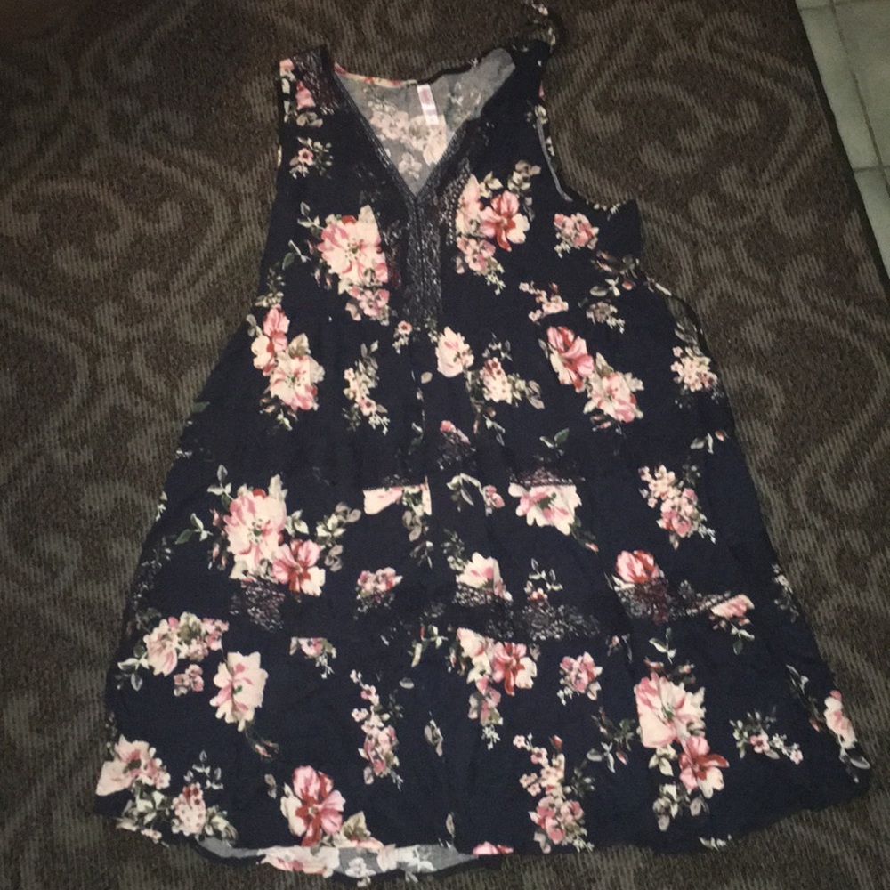Navy Floral Dress size Medium